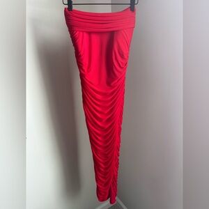 AKIRA Vibrant Red Ruched Dress